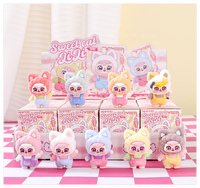 Vente en gros personnalisé mini mignon dessin animé flocage doux chat animaux figure mystère boîtes aveugles haut à la mode jouets enfants cadeau fabricants