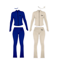 Ensemble 3 pièces long pour femme, coupe ajustée, respirant et élastique, pour le yoga et le fitness, avec broderie 3D, en Spandex/Coton, idéal pour l'été