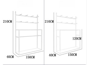 Estante de moda para tiendas de ropa Mostrador de tienda de ropa Estante de exhibición de ropa de pie - Product Image 5