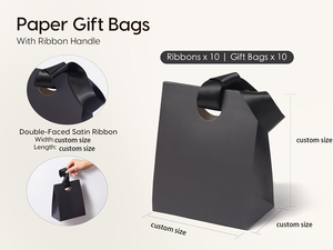 Juego de Bolsas de Regalo de Papel Surtidas con Asas de Cinta Reutilizables de 10 Colores para Niñas, Cumpleaños, Despedida de Soltera, Fiestas - Product Image 3