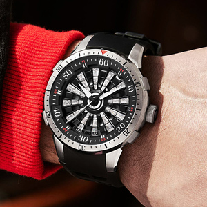 Nuovo Orologio da Uomo Automatico in Acciaio Inossidabile con Quadrante Scheletrato Luminoso, Impermeabile 5ATM, Cinturino in Silicone, 46mm, Cristallo - Product Image 5