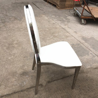 Chaise de salle à manger Louis de style français d'approvisionnement d'usine chaise de banquet empilable en acier inoxydable argenté pour mariage d'événement de fête