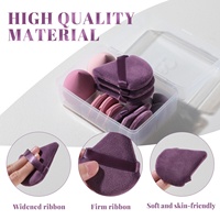 BS-MALL Ensemble de 14 éponges de maquillage sans latex, éponge à fond de teint triangulaire en velours avec étui, logo personnalisé, vente en gros