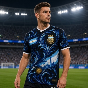 <span class=keywords><strong>Camiseta</strong></span> y Pantalones Cortos <span class=keywords><strong>de</strong></span> Fútbol Personalizados 4XL, Equipación <span class=keywords><strong>de</strong></span> Fútbol <span class=keywords><strong>de</strong></span> <span class=keywords><strong>Argentina</strong></span> 2025/2026, 3 Estrellas Auténticas, Uniforme <span class=keywords><strong>de</strong></span> Visitante para Hombre - Product Image 1