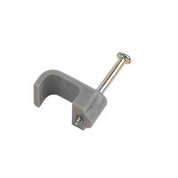 Clips de câble en PP de type plat/carré de haute qualité en gros, 5-22 mm, avec clous en acier inoxydable pour fixer les fils, 100 pièces/sac