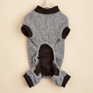 Pijama para Perro, Gris, Talla SML, para Todas las Temporadas, Diseño Casual con Estampado de Huellas - Product Image 4