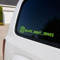 Autocollant de voiture réfléchissant vert néon pour poignée Instagram, autocollant personnalisé pour nom de réseaux sociaux, pour vitre de véhicule, vinyle haute visibilité