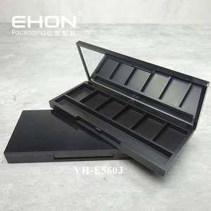 <b>Rectangular</b> 6-Hole Empty Makeup Eyeshadow Palette Packaging Portable ABS Blush Case Square Pattern Plastic Customizable - Product Image 1