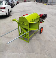 Machine Professionnelle Agricole : Mini Batteuse à Riz à Moteur Essence, Fonction de Décorticage et de Battage pour Paddy