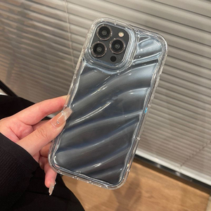 Nước gợn điện thoại trong suốt trường hợp tương thích cho iPhone 16 15 14 13 12 11pro Max XR XS 8 cộng với Silicone chống sốc bảo vệ - Product Image 6