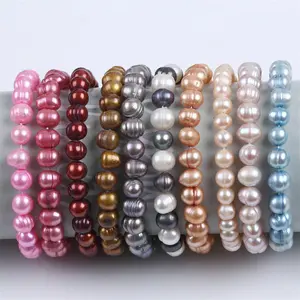 Handgemachte 6-7mm bunte lose Perlen echte Süßwasser Kartoffel Perle Perlen Armband