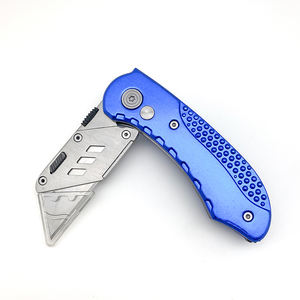 फोल्डिंग उपयोगिता चाकू त्वरित-परिवर्तन जेब चाकू ब्लेड सुरक्षा लॉक एल्यूमीनियम मिश्र धातु हैंडल के साथ बेल्ट क्लिप rx003 ट्रिमिंग चाकू - Product Image 3