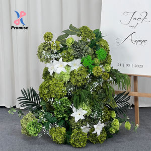 Hydrangeas artificiels réalistes et luxurieux, lys blancs et gypsophile en soie pour décorations de mariages et de lieux scolaires - Product Image 1