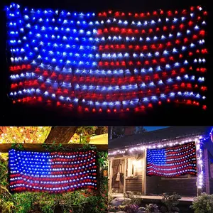 Customized led flag light American Flag 420 LED Flag Net Lamp American net For Independent Day