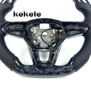 Volant en fibre de carbone forgée bleue pour Volkswagen MK7, compatible avec GTI MK5 MK6 MK8 <span class=keywords><strong>Golf</strong></span> 2015 2016 2017 2018 2019, personnalisable - Product Image 3