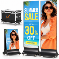 Stand Digital Signage Portabel Mobile Berkekuatan Tinggi Tahan Cuaca untuk Acara Luar Ruangan Pameran Layar Poster LED Luar Ruangan
