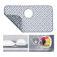 Étagère de rangement rectangulaire grise en silicone à séchage instantané pour robinet, organisateur de comptoir de cuisine, support d'évier pour cuisine