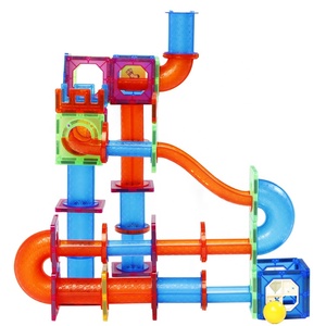 Juguetes STEM de China, 102 Uds., juego de baldosas magnéticas, bloques de construcción, carrera de mármol, bolas de carrera, juguete para niños - Product Image 1