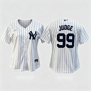 Jersey de Béisbol a Rayas de los New York Yankees de Alta Calidad, Estilo Americano, el Más Vendido para Mujer # 99 Juez - Product Image 5