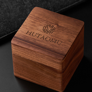 Cao cấp đồng hồ Đồng hồ gói carton handmade khắc Laser Cá Nhân đánh bóng quả óc chó hộp gỗ - Product Image 3