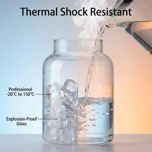 Grand récipient de stockage en <span class=keywords><strong>verre</strong></span> borosilicate de grande capacité avec couvercle hermétique en <span class=keywords><strong>bois</strong></span> d'acacia, pot alimentaire en <span class=keywords><strong>verre</strong></span> hermétique pour cuisine, vente en gros - Product Image 5