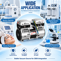 Pompe à vide à piston sans huile conçue pour les aspirateurs de mucosités et les équipements de beauté, atteignant -98 kPa sur alimentation CC 12 V, 24 V ou 48 V
