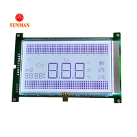Modul Layar LCD Segmen Positif FSTN Kustom dengan Sentuh, 8 Digit 17 Simbol I2C 5V Lampu Latar Putih SMS07155