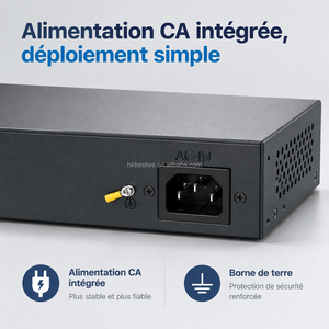 Switch PoE 4 ports 100M intelligent AI, 2 ports Uplink, IEEE802.3AF/AT, isolation VLAN, longue distance 250m pour AP WiFi et caméra IP - Product Image 2