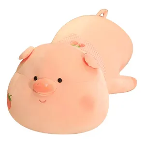 ผู้ผลิตผลิตซุปเปอร์น่ารักสตรอเบอร์รี่สีชมพู Piggy หมอนของเล่นตุ๊กตา