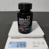 Capsules de Shilajit 8 en 1 à étiquette privée personnalisée, 60 capsules végétales, mélange d'ashwagandha, de rhodiola et de ginseng, complément alimentaire à base de plantes