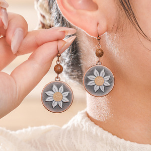 Bohemian Feather Drop <b>Earrings</b> Alloy Antique Bronze Plated Women's Fashion Jewelry Daily Wear <b>Holiday</b> Style - Product Image 3