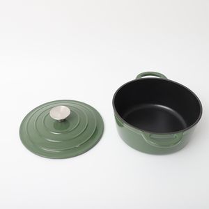 Ustensiles de cuisine <span class=keywords><strong>en</strong></span> émail personnalisés à quantité minimale de commande bas cuisson four hollandais rond marmite <span class=keywords><strong>en</strong></span> <span class=keywords><strong>fonte</strong></span> <span class=keywords><strong>émaillée</strong></span> casserole <span class=keywords><strong>en</strong></span> <span class=keywords><strong>fonte</strong></span> avec couvercle - Product Image 6