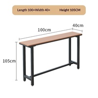 Ensemble table et chaises de bar en bambou pour extérieur, design mural long et étroit, idéal pour terrasse, balcon, cour, café