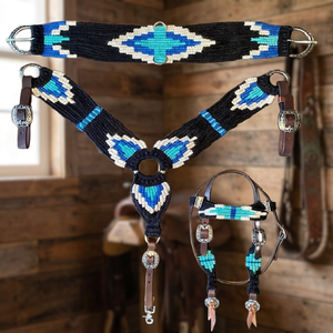 Collares de pecho, cinchas, cabezales, riendas y sillas de montar western de cuero hechas a mano con diseños personalizados, multifuncionales y nuevos. - Product Image 3
