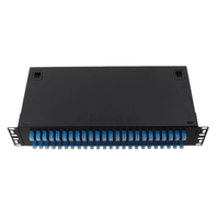 Boîtier de terminaison de câble optique 19 pouces 2U 48 ports SC monomode multimode pour rack, panneau de brassage optique SC UPC/APC/OM1/OM2/OM3/OM4