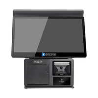 Terminal de point de vente tactile Windows avec base en aluminium, 4 Go de RAM, machine de point de vente Windows