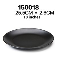 Assiettes de Dîner Rondes en Mélamine Noire Mate Épaisse de 6/7/8/9/10/11/12 Pouces pour Restaurants – Vente en Gros