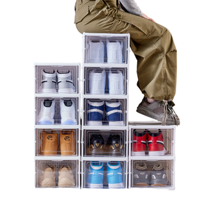 Nhà Máy Trực Tiếp Nhựa Sneaker Hộp Giày Thoáng Khí Container Có Thể Tháo Rời Đa-Mục Đích Hộ Gia Đình Tổ Chức Cho Tủ Quần Áo Lưu Trữ - Product Image 2