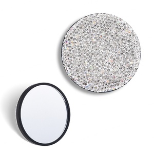 Bling Diamond Round Luxury Shiny Cosmetic Handheld Decorative Vanity <b>Mirror</b> - Product Image 1