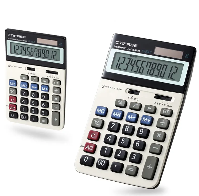 Financiële Desktop Oude Stijl Eenvoudige Calculator 12 Cijferige Zonne-Calculator Lage Prijs Kantoor Algemene Doeleinden Calculator