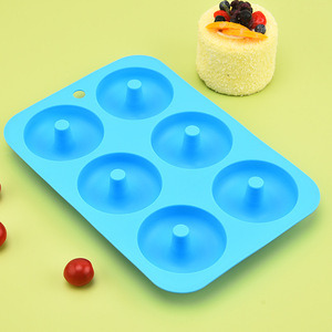 <b>Silicone</b> Donut Mold 6 Cavity Non Stick <b>Baking</b> Tool For Cake Pastry Making - Product Image 2