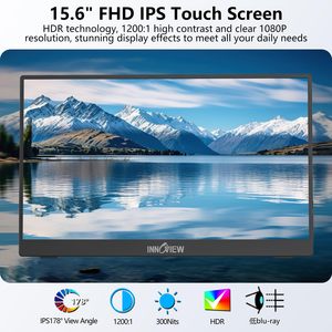 จอภาพพกพาแบบสัมผัสขนาด 15.6 นิ้ว 60Hz ความละเอียด 1080P หน้าจอ IPS พร้อมพอร์ตส่งสัญญาณเร็ว สำหรับขยายหน้าจอคอมพิวเตอร์ตั้งโต๊ะ อุปกรณ์สำนักงานเคลื่อนที่ - Product Image 3
