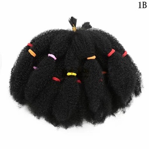 <span class=keywords><strong>Extension</strong></span> per <span class=keywords><strong>Capelli</strong></span> Corti Marley Afro Kinky Twist Crochet per Donne, Fibra Sintetica Nera Facile da Acconciare - Product Image 3