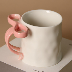 Taza de café de cerámica creativa con lazo, 12 oz, tazas de café de cerámica al por mayor - Product Image 2