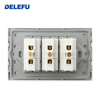 Enchufe Estándar Italiano DELEFU con USB Inteligente Tipo C de Carga Rápida de 20W, Enchufe de Pared con Doble USB y Panel de Vidrio