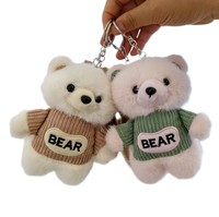 Porte-clés en peluche ours mignon Kawaii avec pull, breloque de sac, décorations, cadeaux pour événements, pendentif