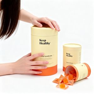 Cajas de Cartón Redondas Ecológicas Personalizadas para Suplementos de Salud, Empaquetado de Cilindros para Comestibles, Tubos de Papel Kraft para Gomitas - Product Image 2
