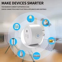 Prise intelligente Wi-Fi avec suivi de la consommation énergétique, commande vocale Alexa Google Home, application Tuya, fonction minuterie - Prise standard américaine