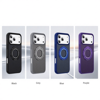 Coque de téléphone populaire en TPU souple avec texture fibre de carbone, support anneau métallique, antichoc et anti-chute, protection pour téléphone portable