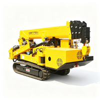 Grue araignée capable de levage lourd avec supports d'entretoise pour opération en pente
